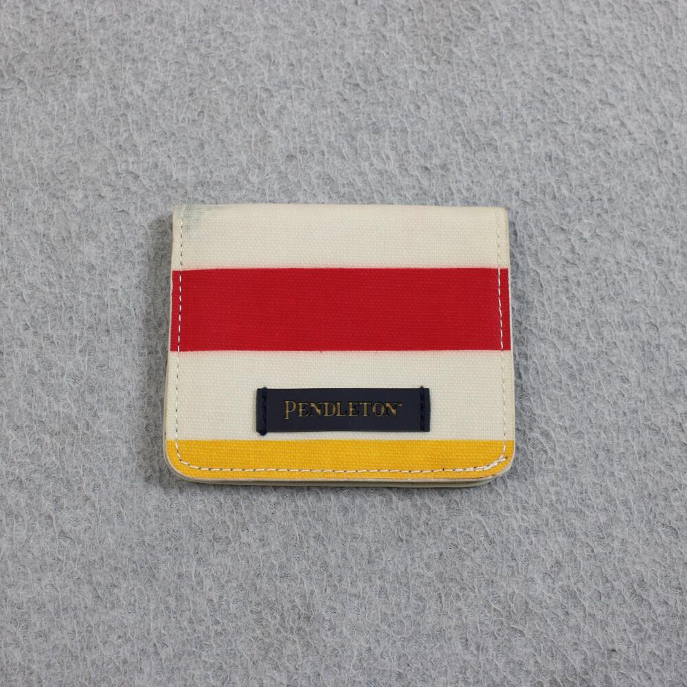 Pendleton Wallet Men Multicolor Stripe Canvas Bifold ID Window Coin Pocket Small